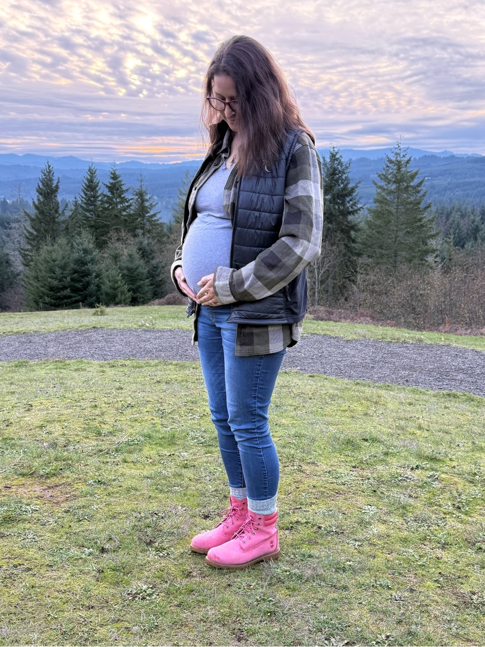 Pink Timberland-Inspired Lace-Up Boots